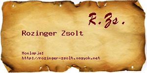 Rozinger Zsolt névjegykártya